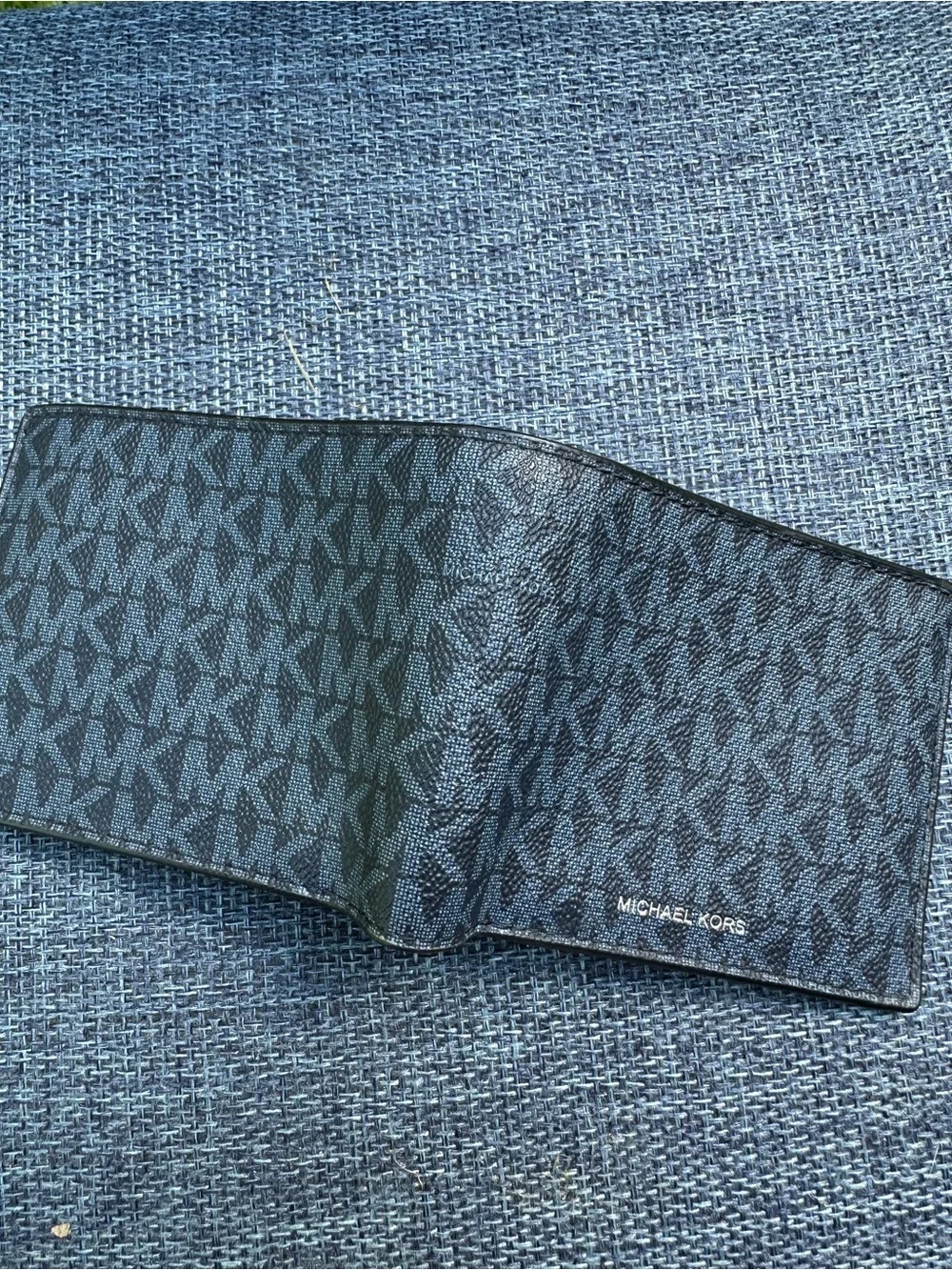 Michael Kors Black Signature MK Logo Men's Wallet with silver-Tone Accent